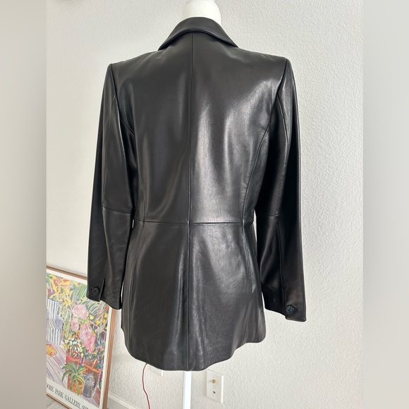 Classic Gorgeous ALFANI Black GENUINE LEATHER JACKET Women's Medium NWOT - Picture 8 of 11